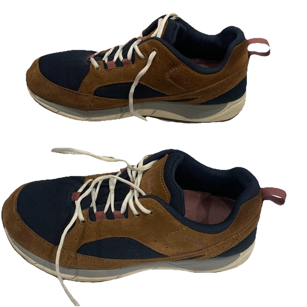 LL Bean Men's Brown Suede Mesh Breathable Comfort Walking Sneakers 10-M